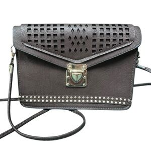 Brown Cross Body Bag with gold hardware